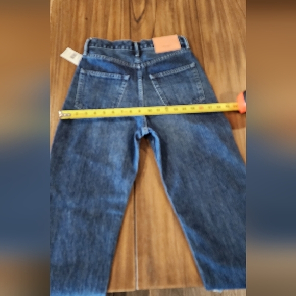 Moussy Vintage MV Capac Wide Straight Cropped high rise Jean 24 blue cotton nwt - Picture 4 of 15